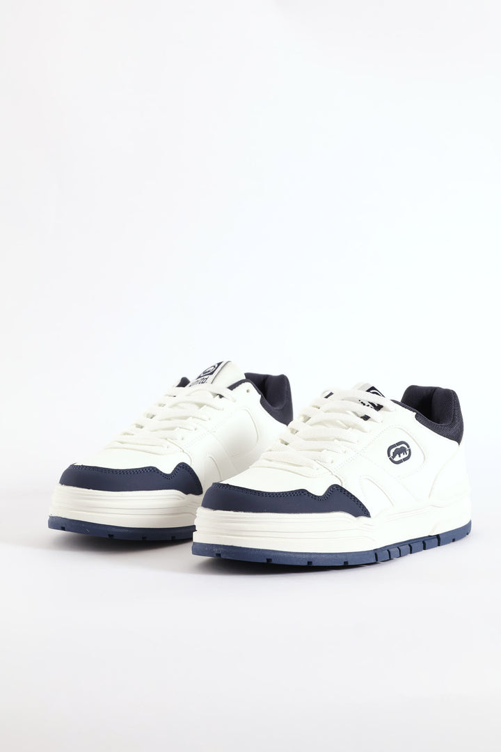 Chunky Lace Up Sneaker - White/Navy