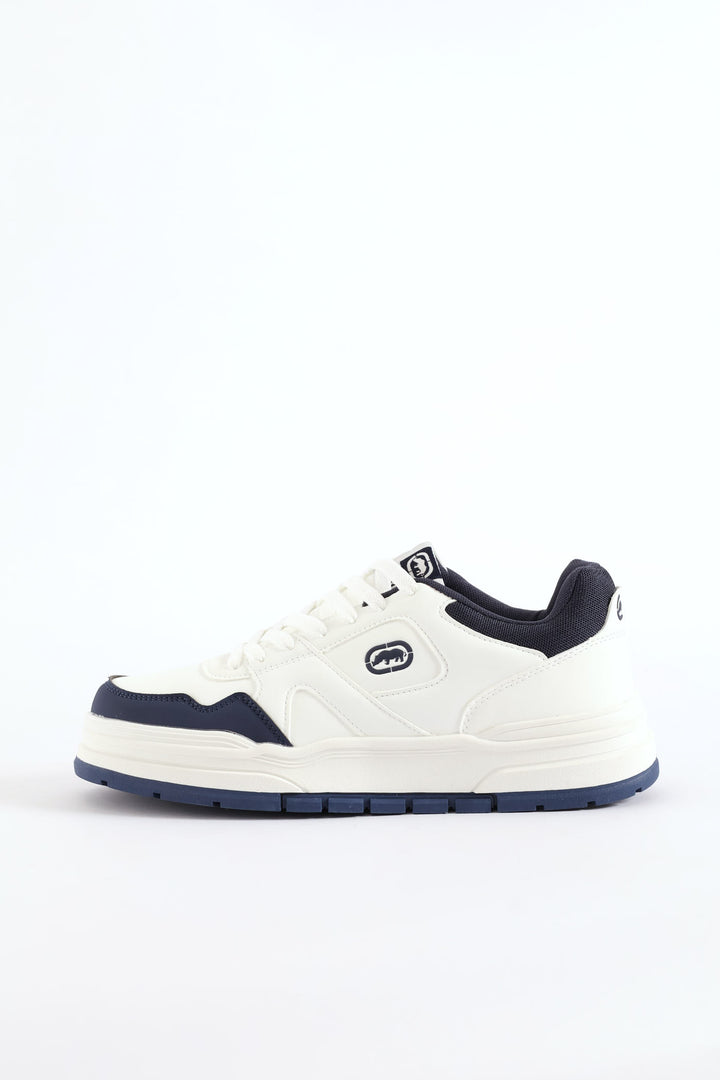 Chunky Lace Up Sneaker - White/Navy