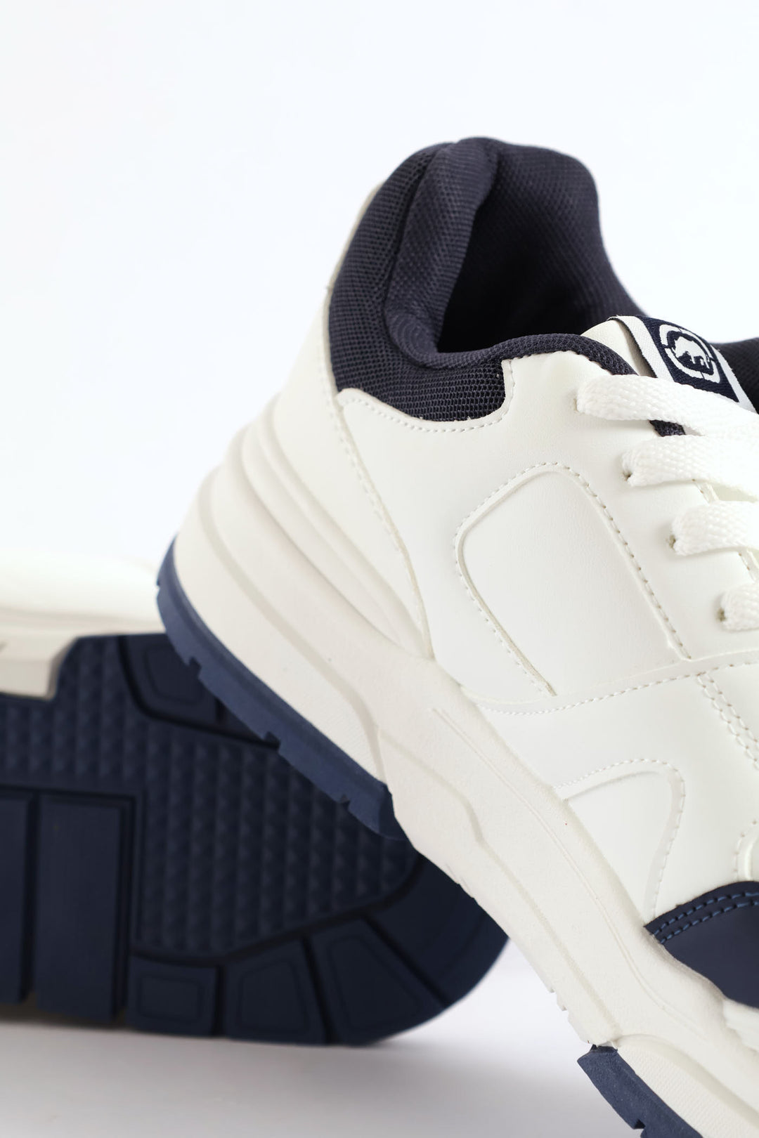 Chunky Lace Up Sneaker - White/Navy