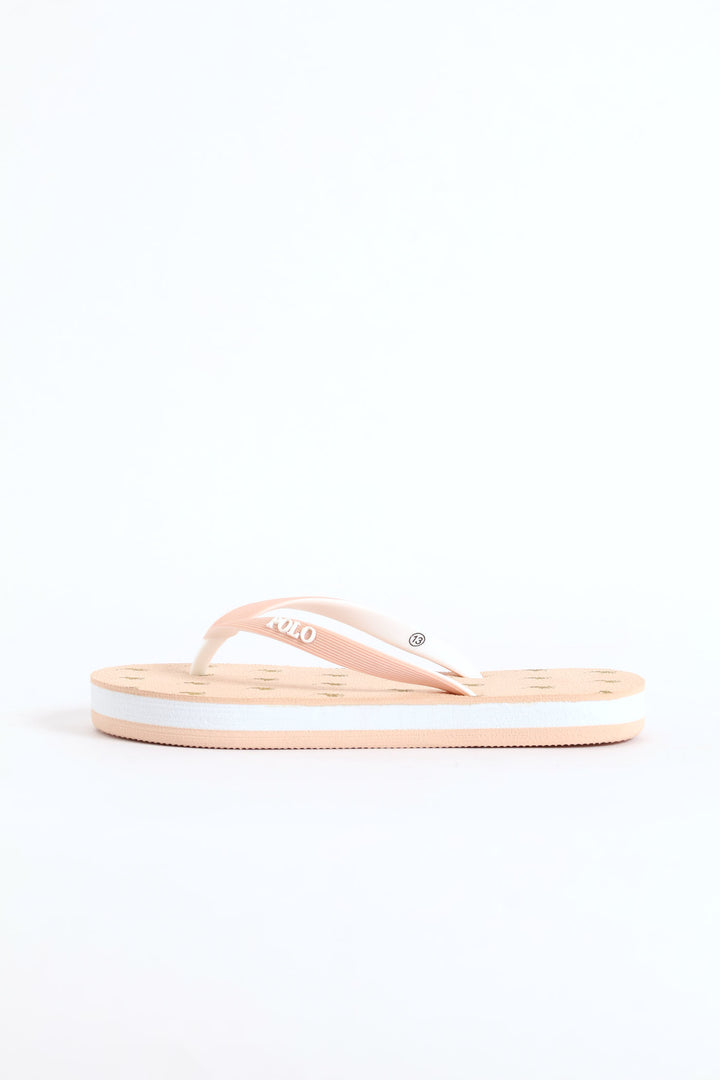 Girls Monogram Flip Flop - Pink