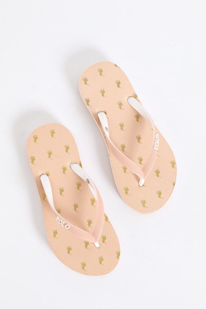 Girls Monogram Flip Flop - Pink