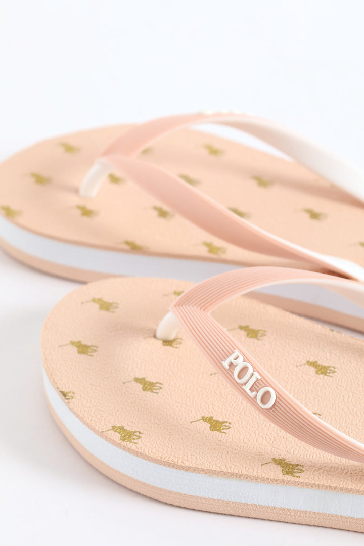 Girls Monogram Flip Flop - Pink