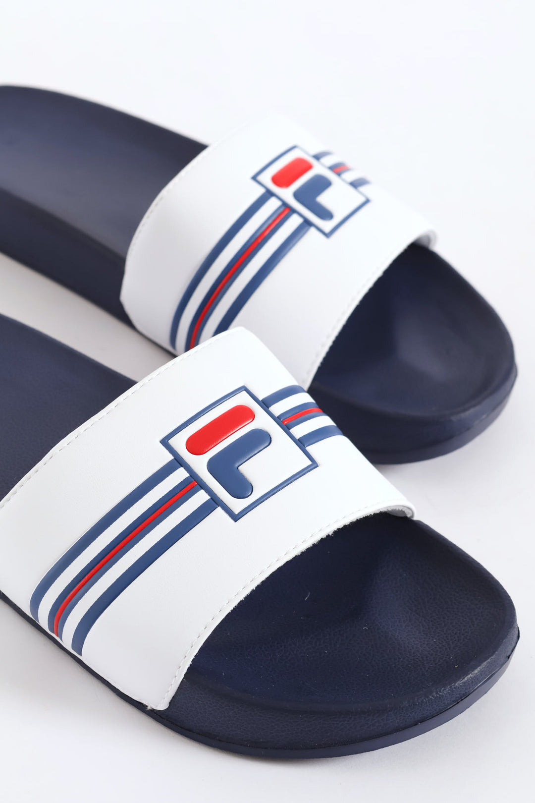 Seven Stripe Slide - White/Navy