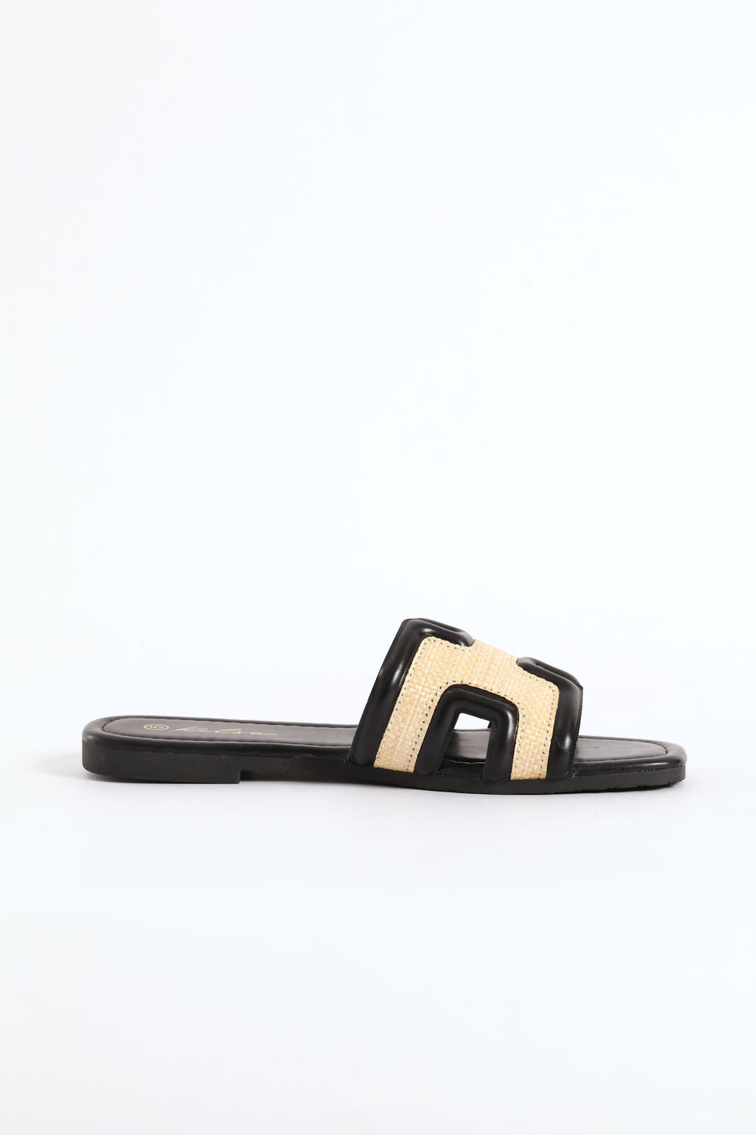Plain H-Mule Sandal - Black/Cream