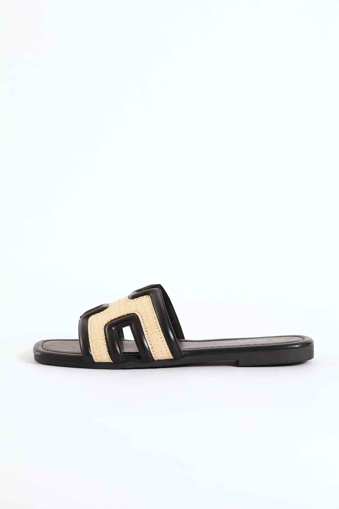 Plain H-Mule Sandal - Black/Cream