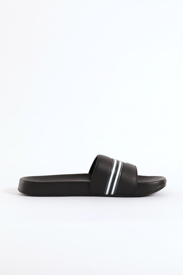 Seven Stripe Slide - Black/Charcoal
