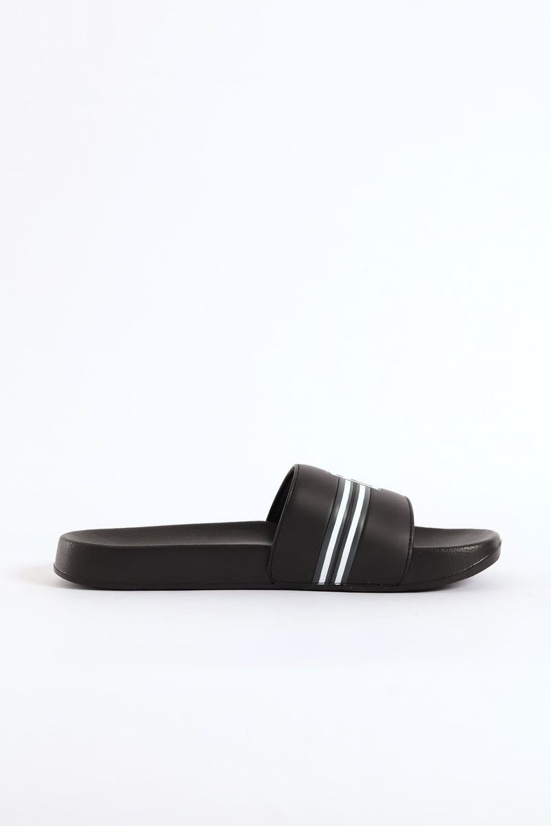 Seven Stripe Slide - Black/Charcoal