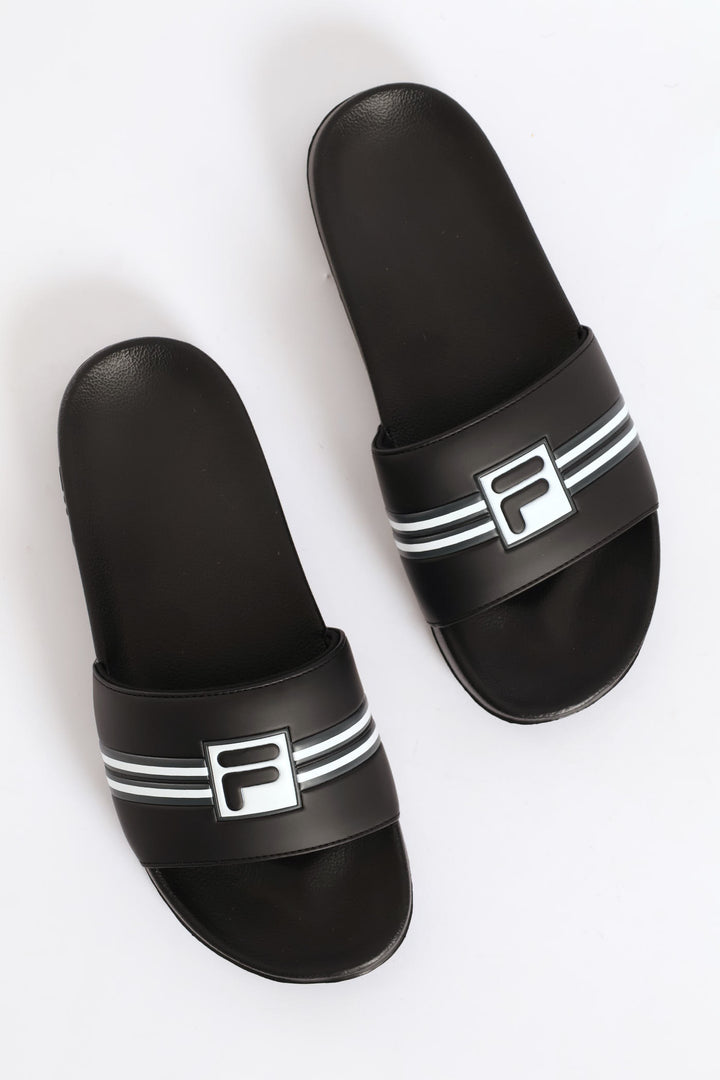 Seven Stripe Slide - Black/Charcoal