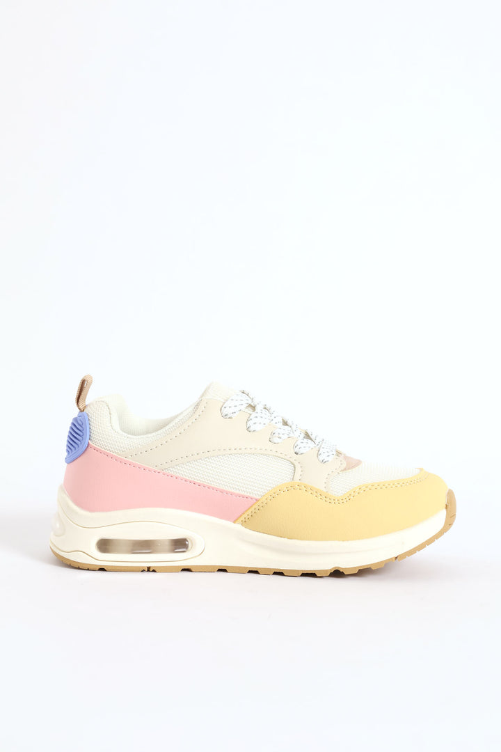 Girls Bubble Sole Trainer - Cream