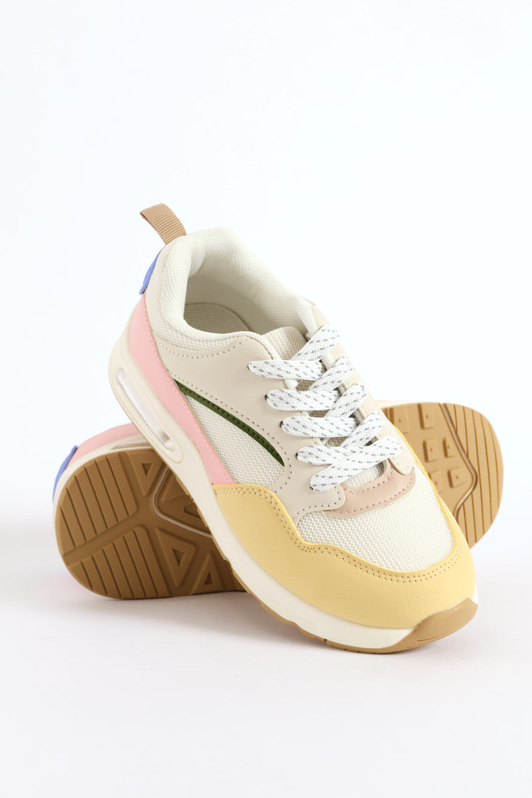 Girls Bubble Sole Trainer - Cream