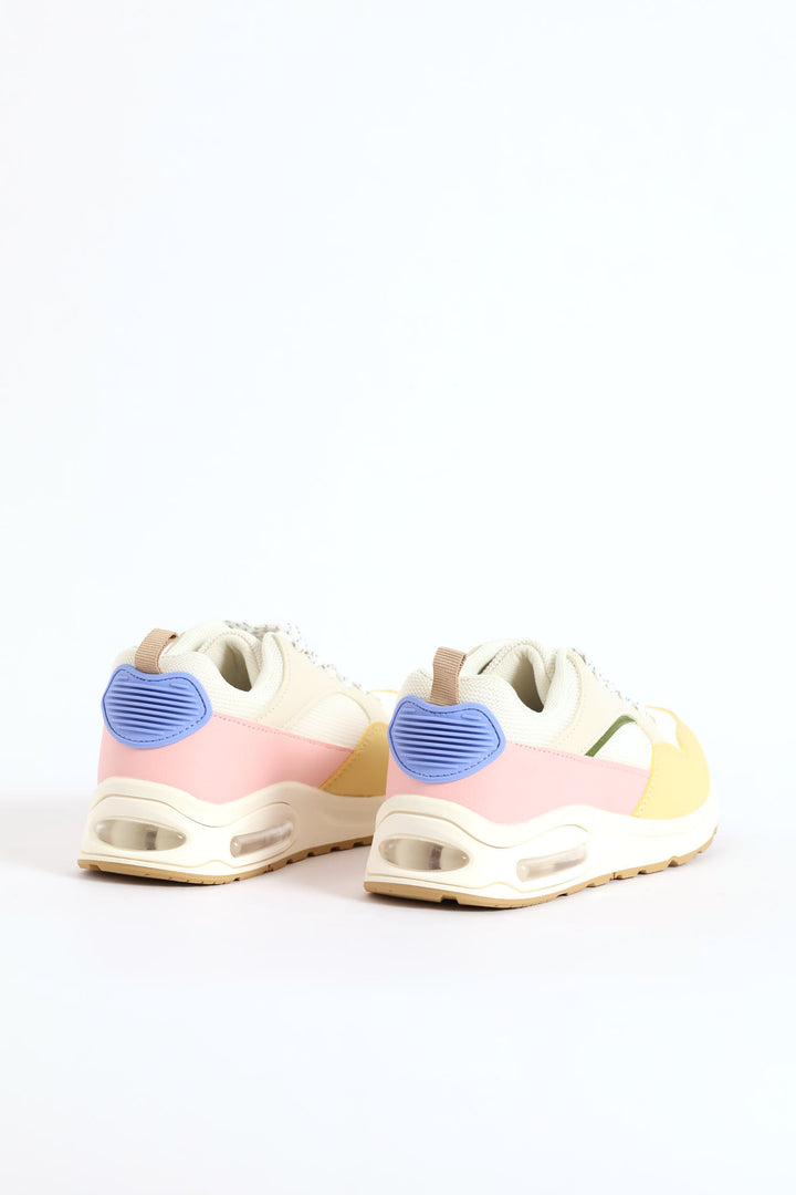 Girls Bubble Sole Trainer - Cream