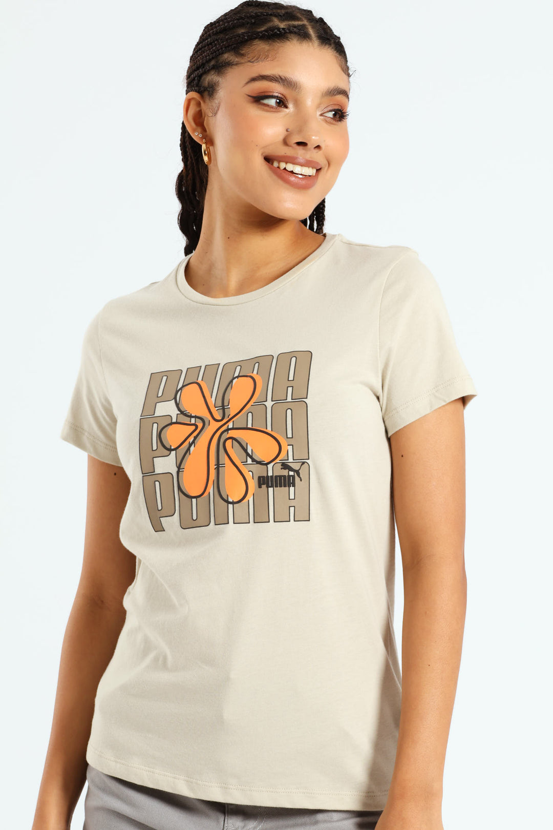 Graphics Wording Tee - Taupe