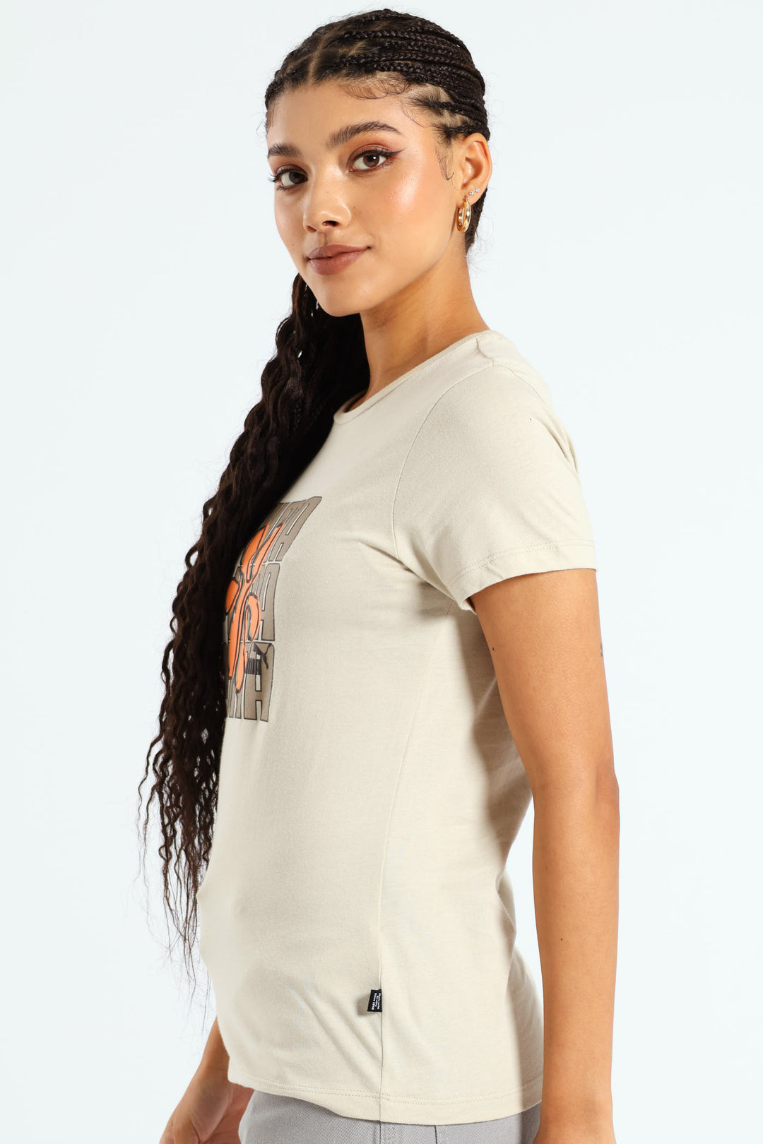 Graphics Wording Tee - Taupe