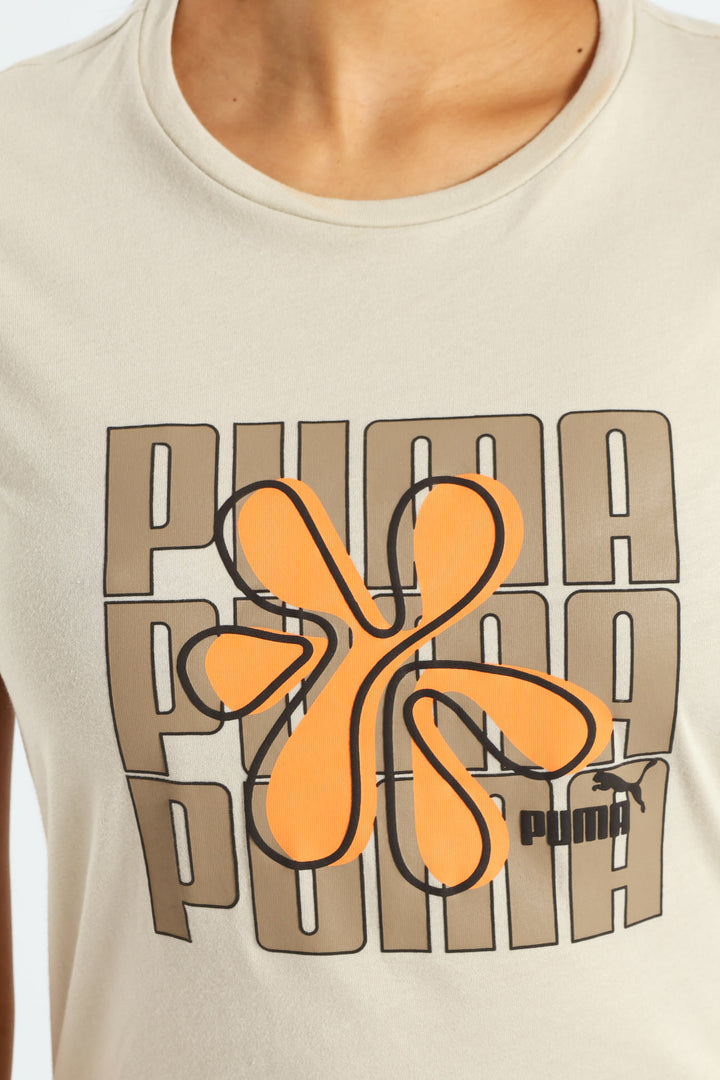 Graphics Wording Tee - Taupe