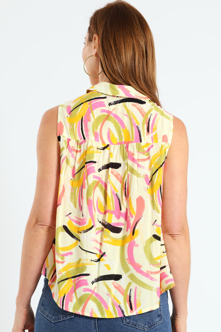 Gauged Yoke Shirt - Multi