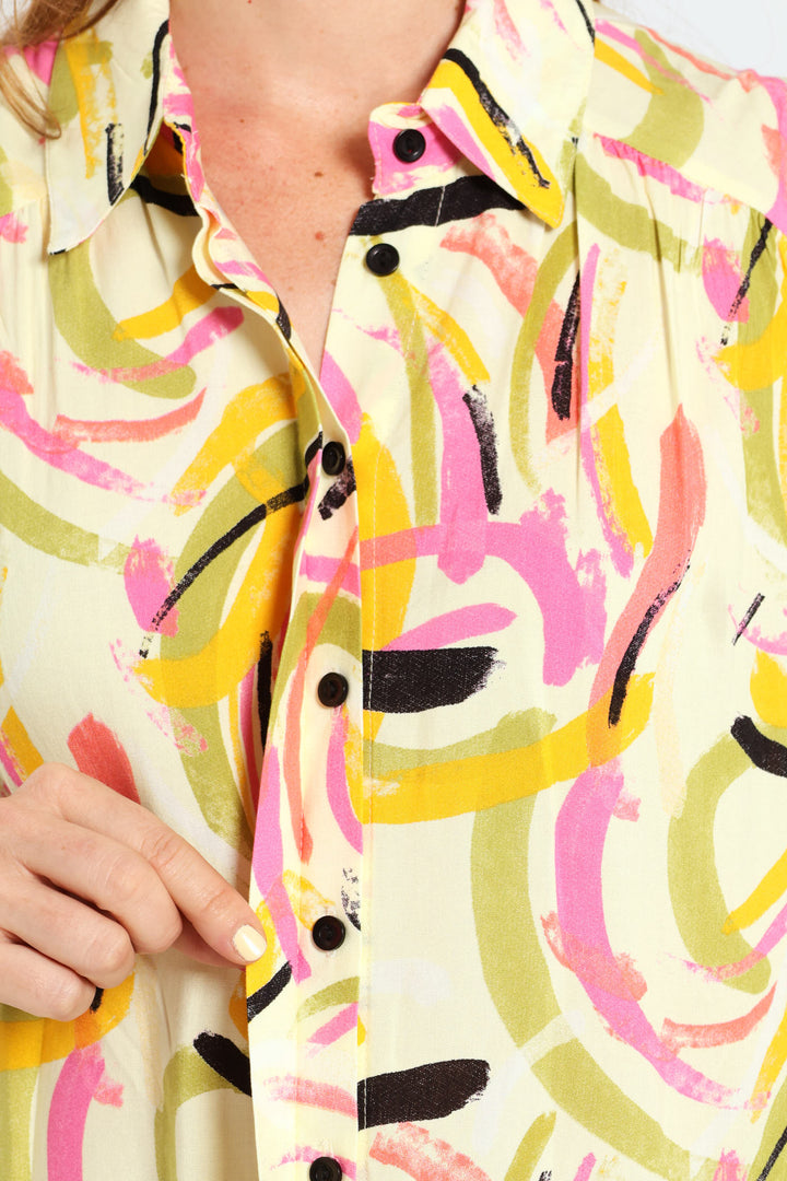 Gauged Yoke Shirt - Multi