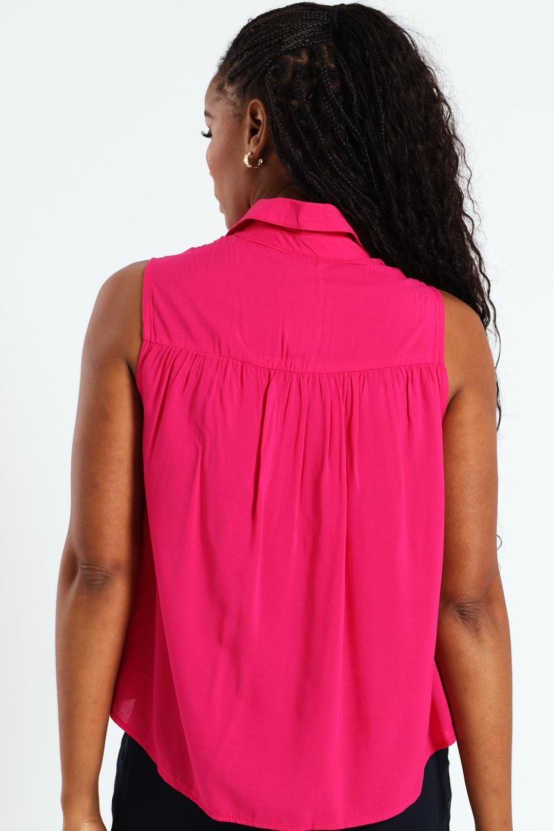Gauged Yoke Shirt - Cerise