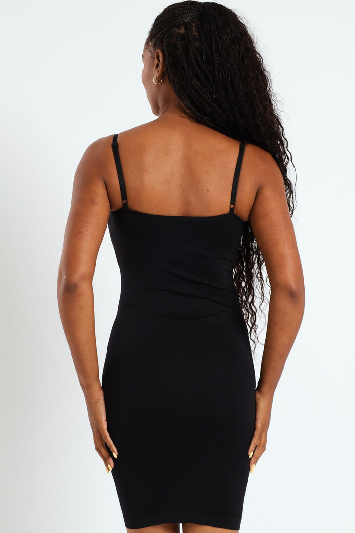 Seamless Slip Dress - Black