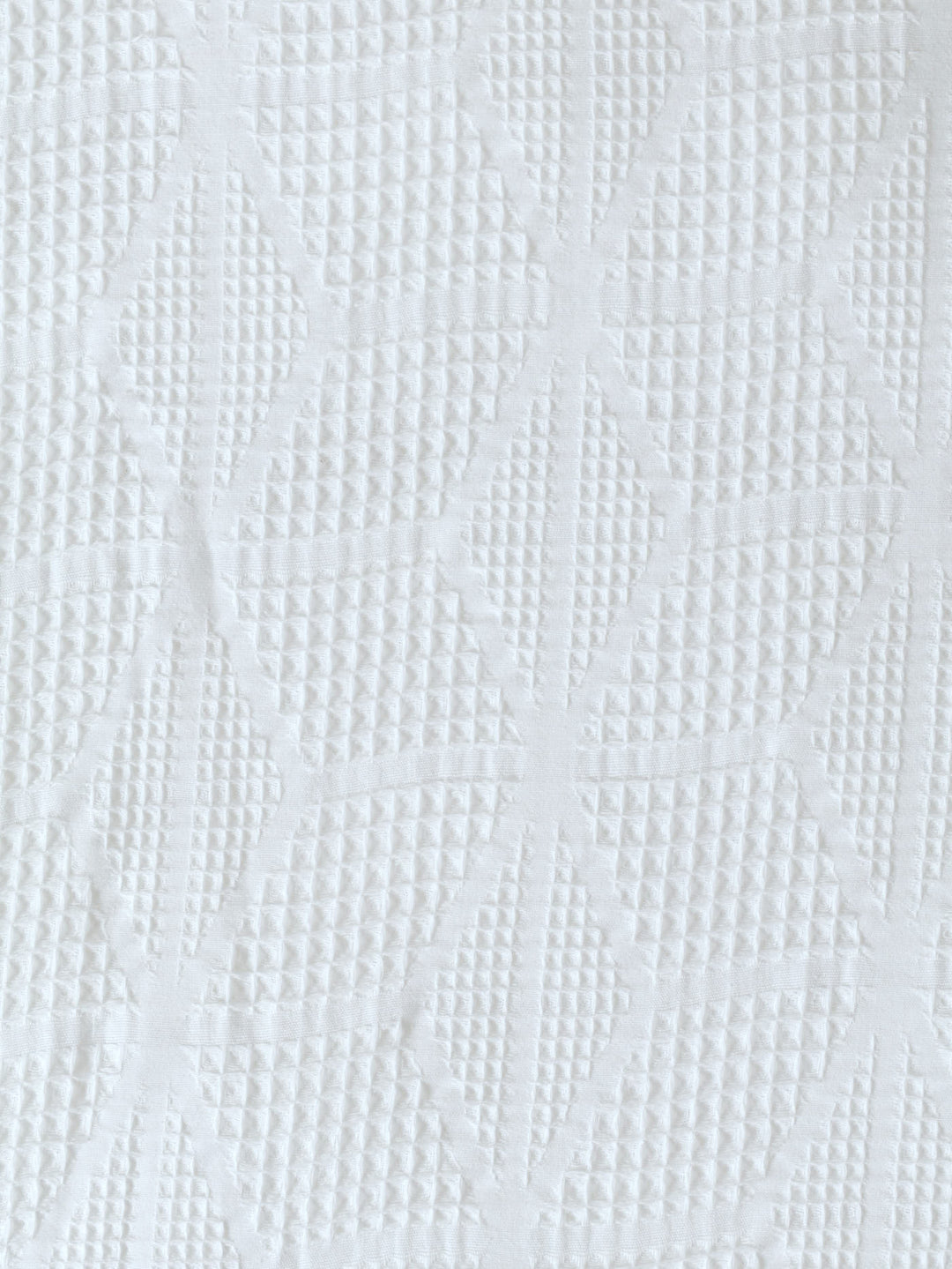 Waffle Diamond Duvet Cover - White