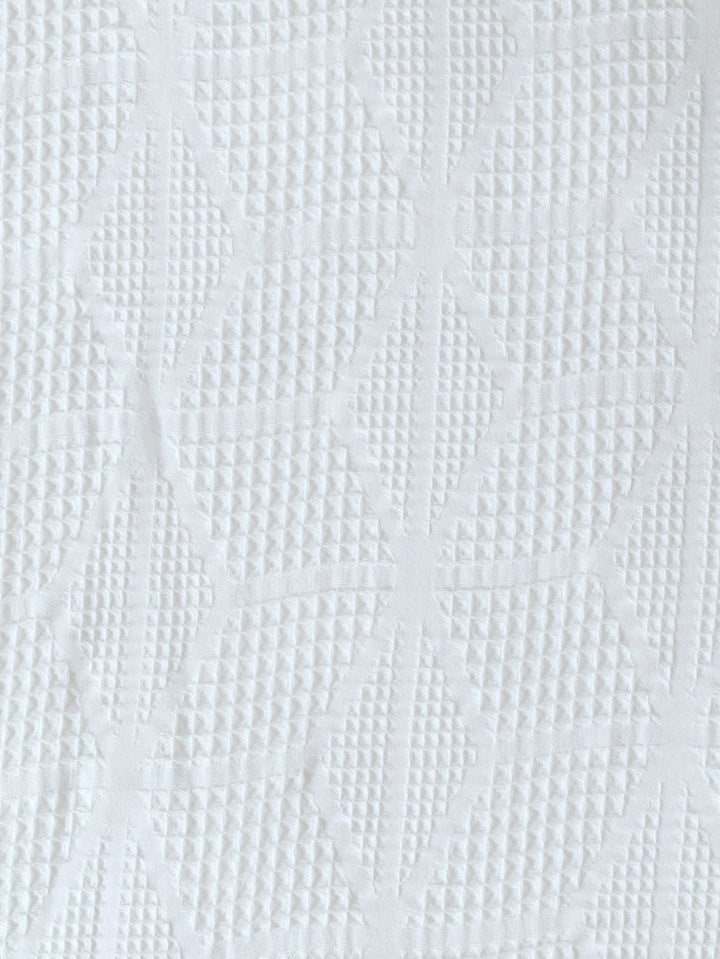Waffle Diamond Duvet Cover - White