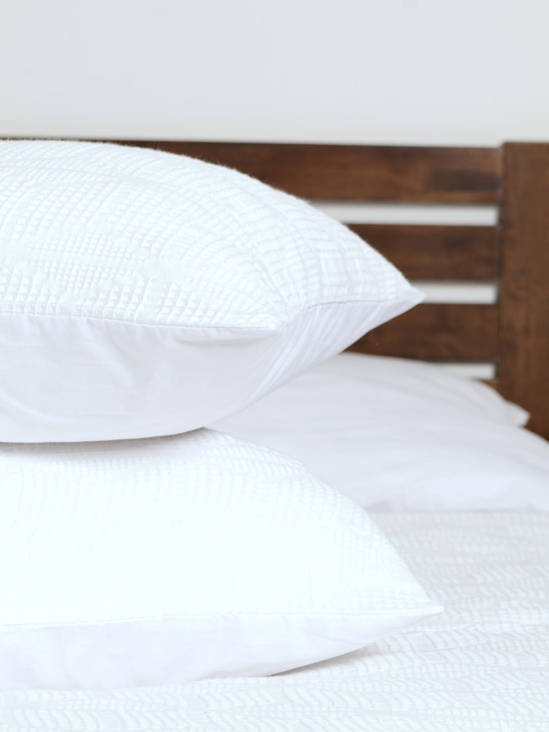 Waffle Diamond Duvet Cover - White