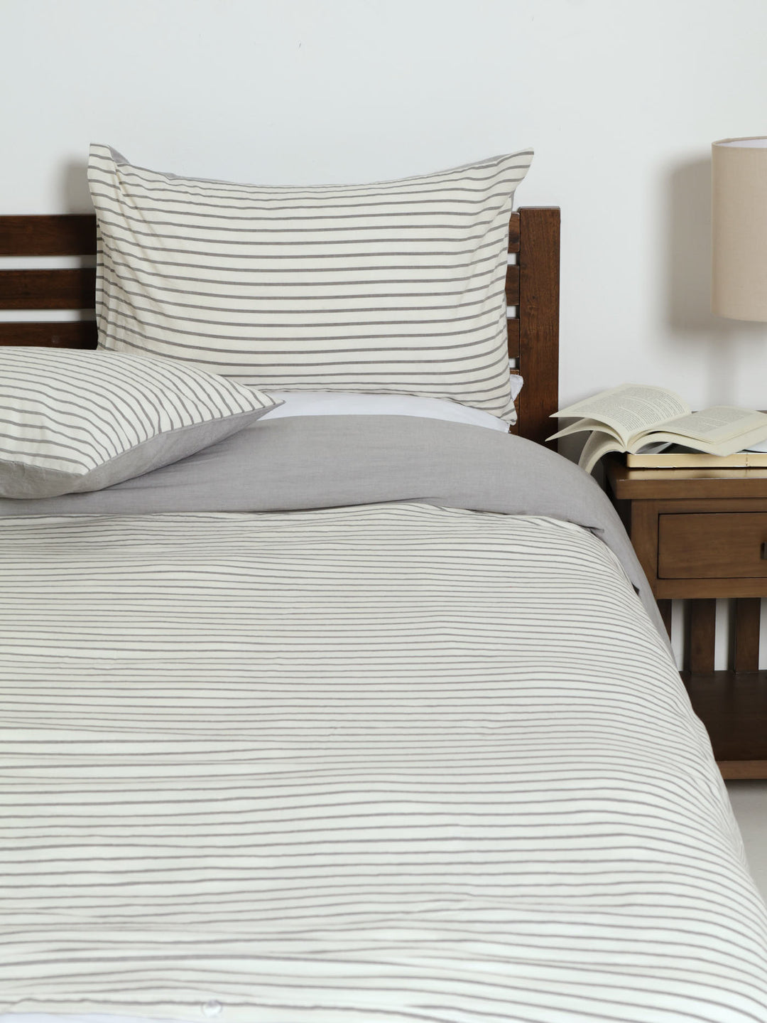 Yarn Dye Stripe Duvet Cover - Grey