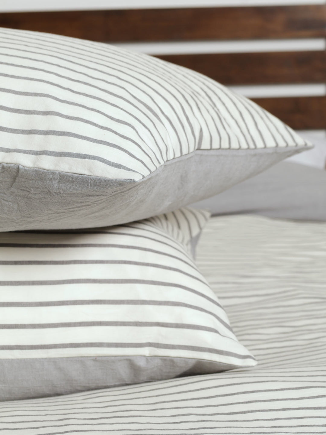 Yarn Dye Stripe Duvet Cover - Grey