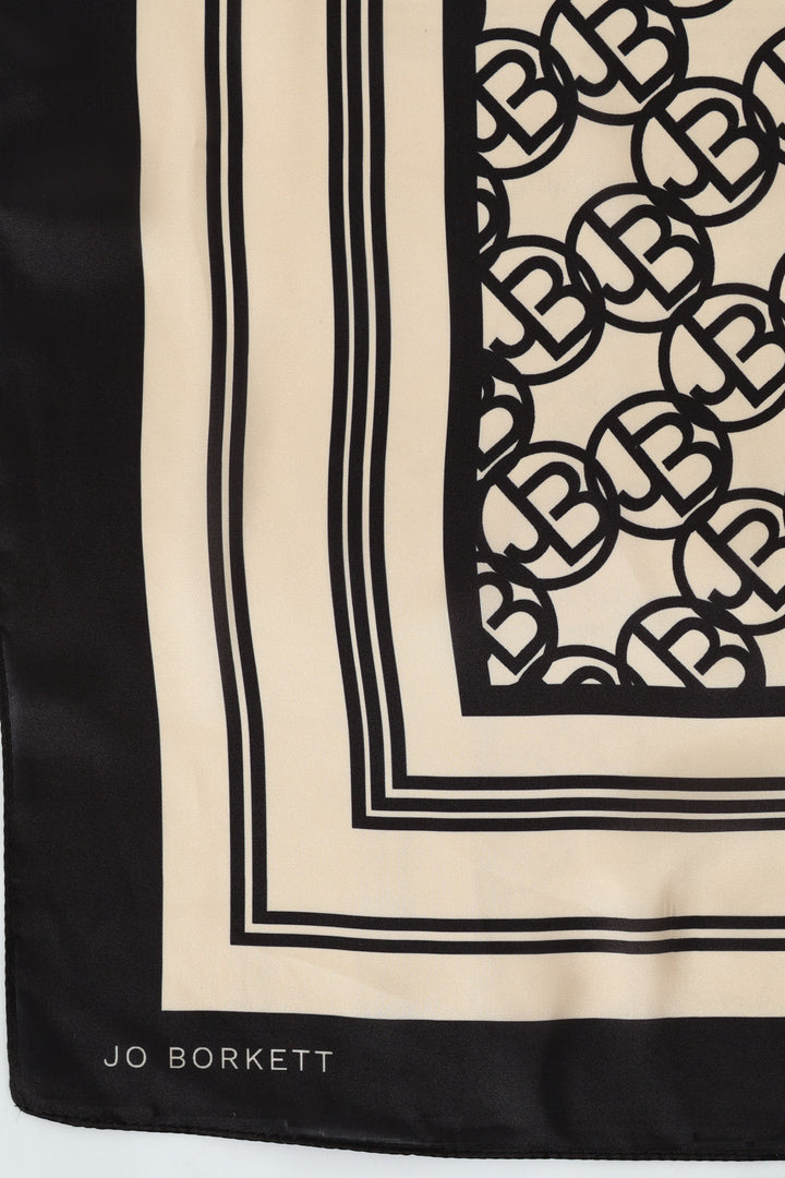Silk Touch Circular Logo Scarf - Black