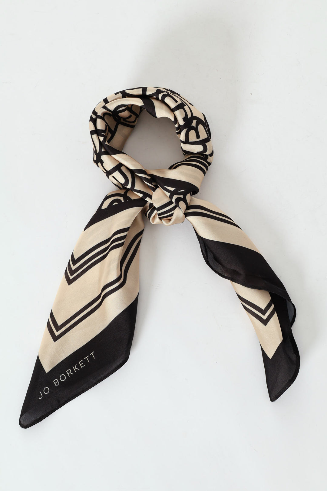 Silk Touch Circular Logo Scarf - Black
