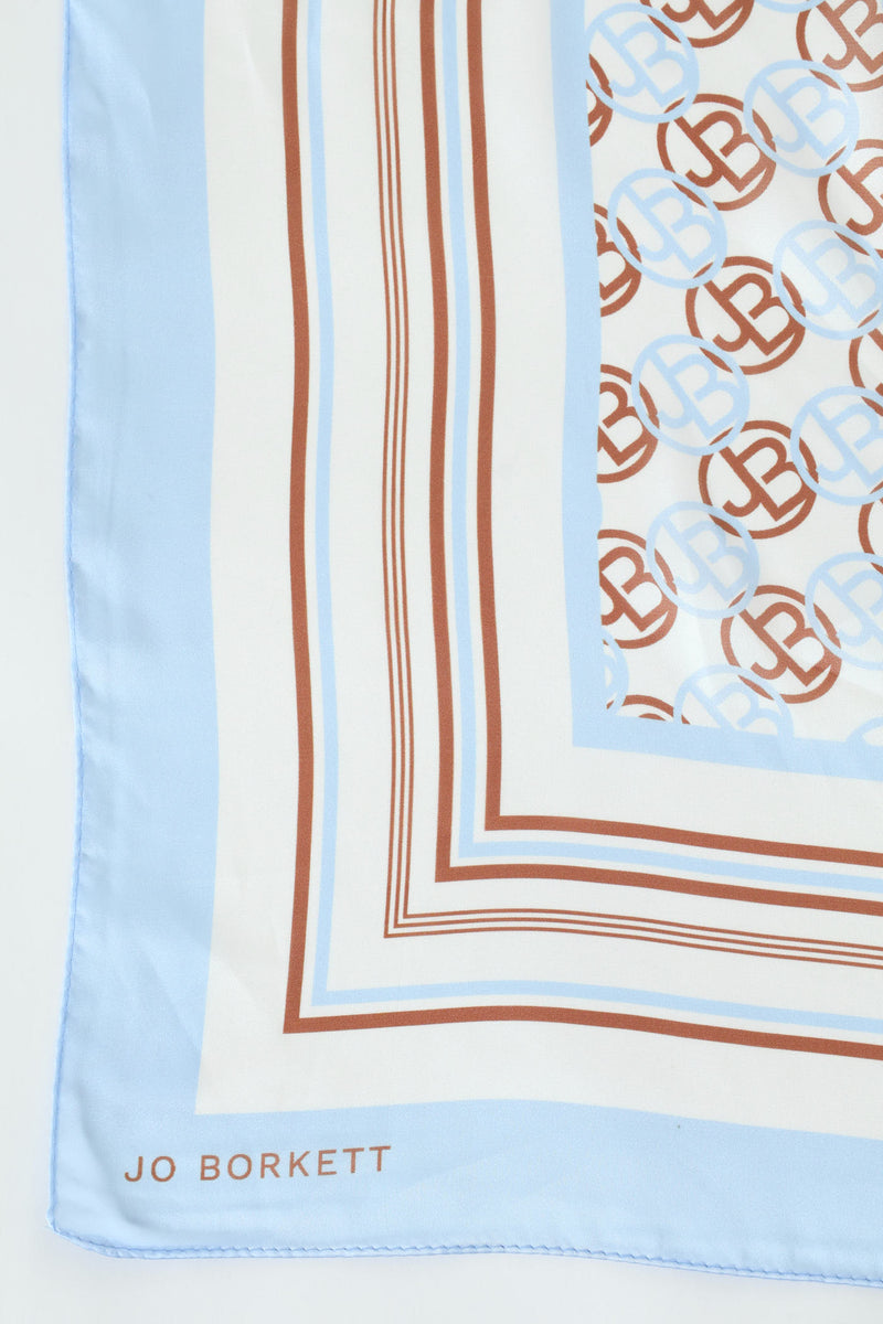 Silk Touch Circular Logo Scarf - Light Blue