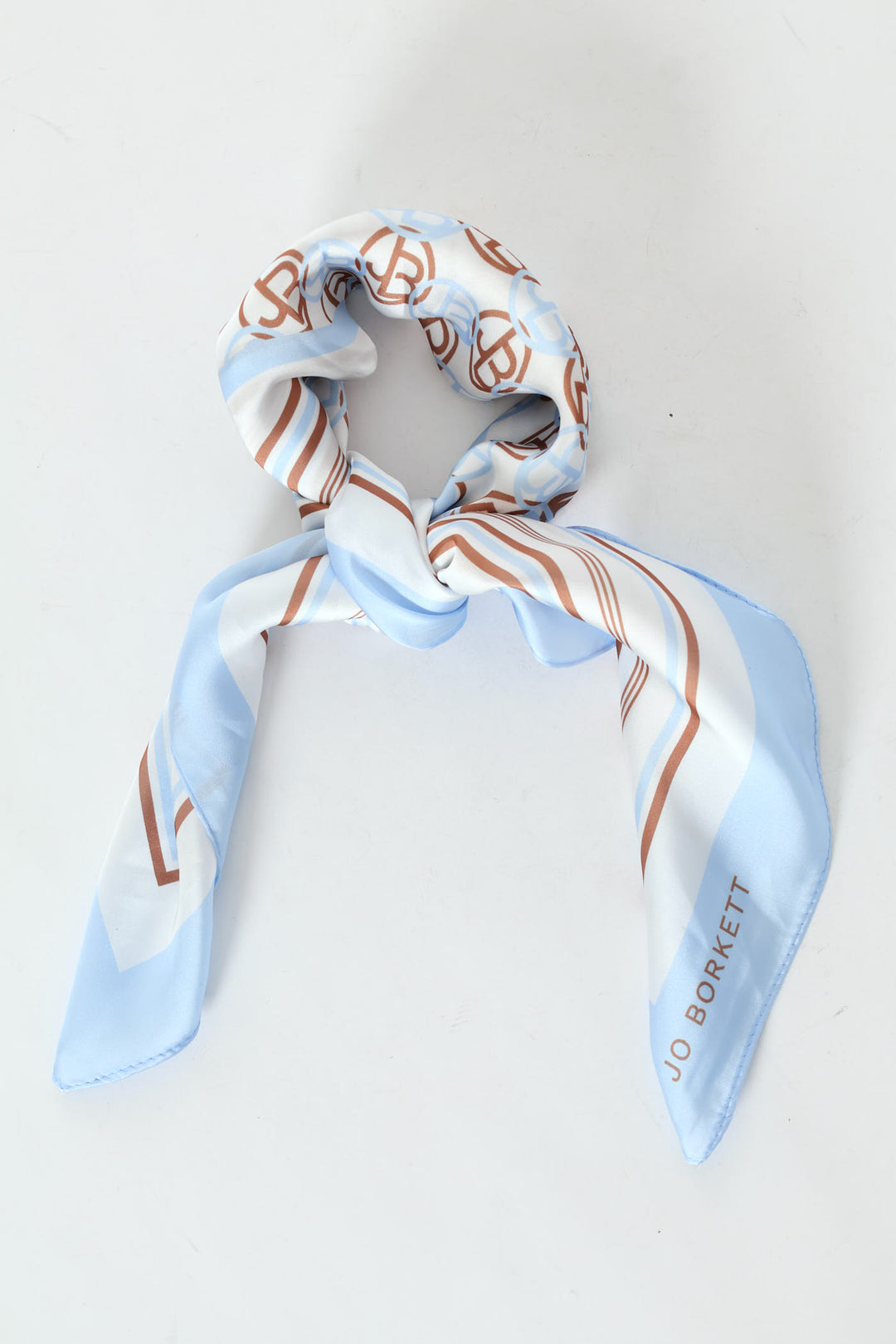 Silk Touch Circular Logo Scarf - Light Blue