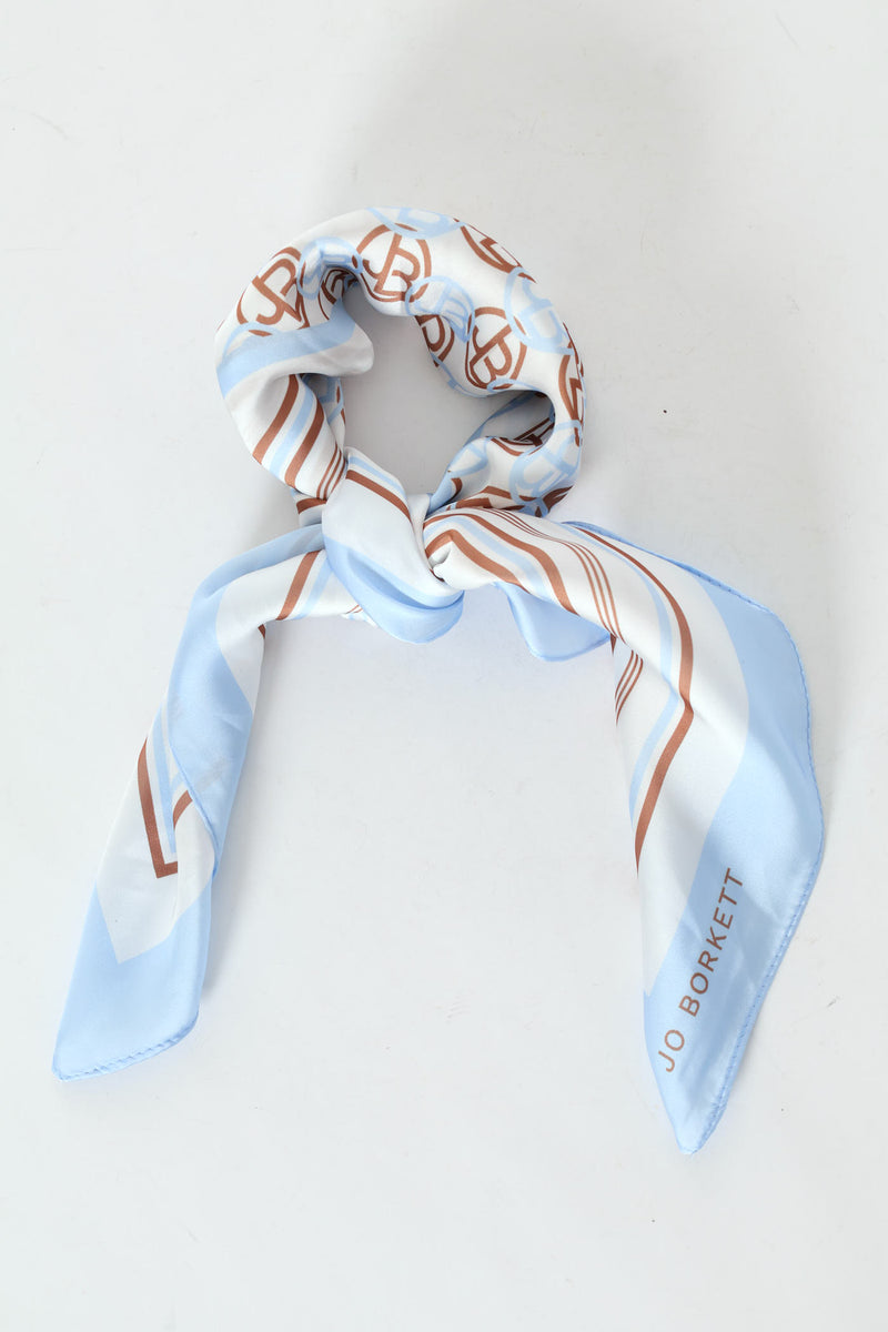 Silk Touch Circular Logo Scarf - Light Blue