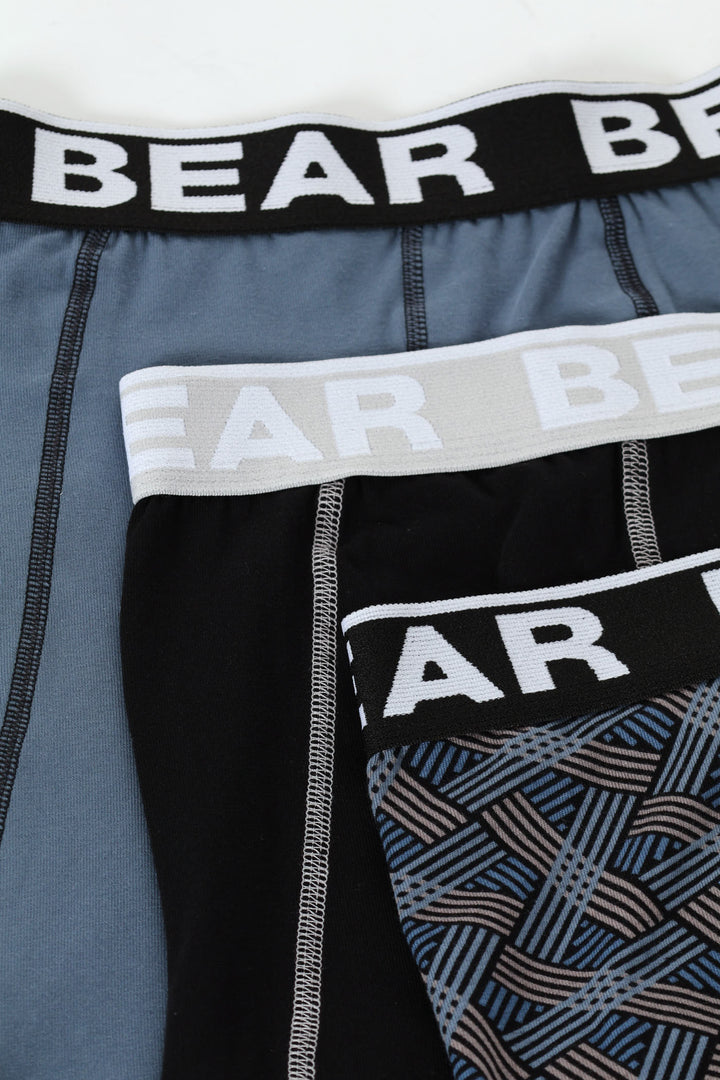 3 Pack Print Bodyshorts - Black/Blue