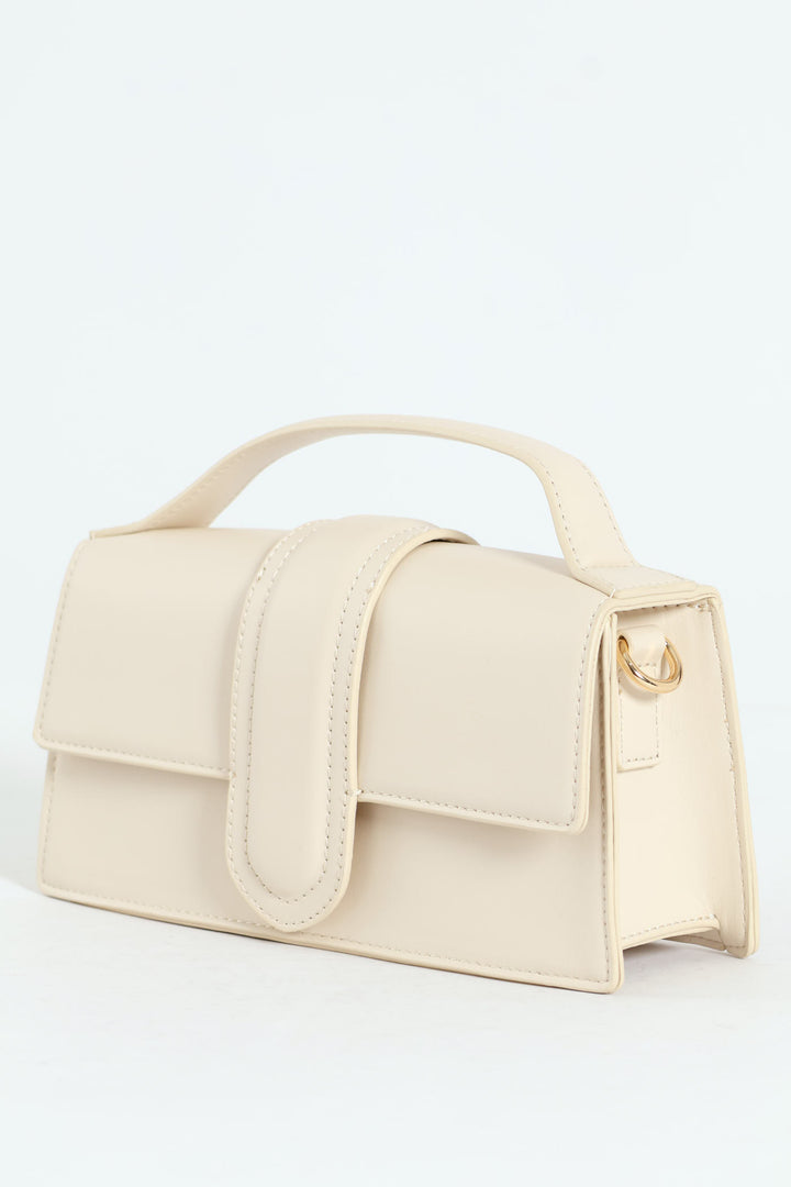 Faithful Top Handle Satchel Bag - Bone