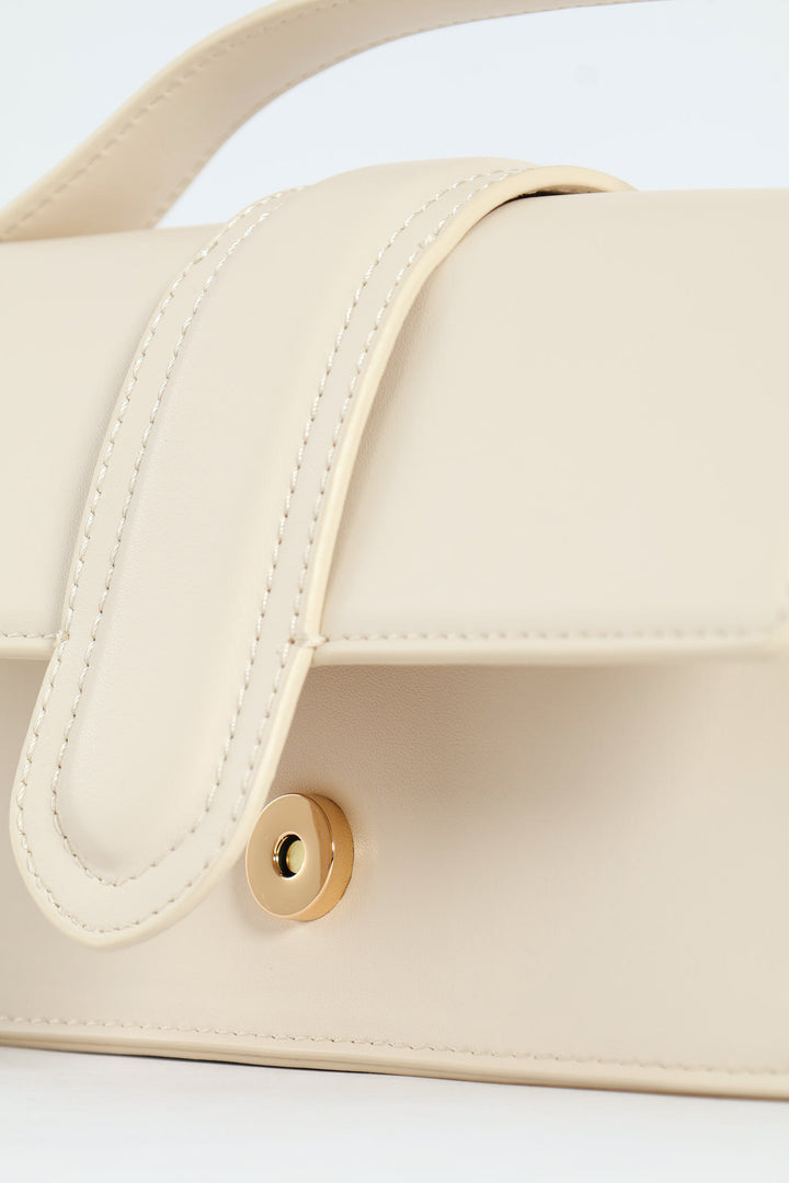 Faithful Top Handle Satchel Bag - Bone