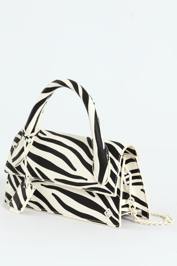 Aurevoir Top Handle Bag - Black/White