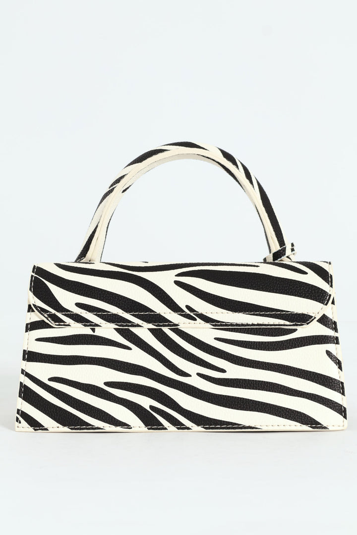 Aurevoir Top Handle Bag - Black/White