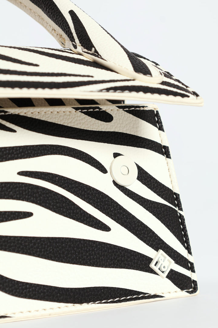 Aurevoir Top Handle Bag - Black/White