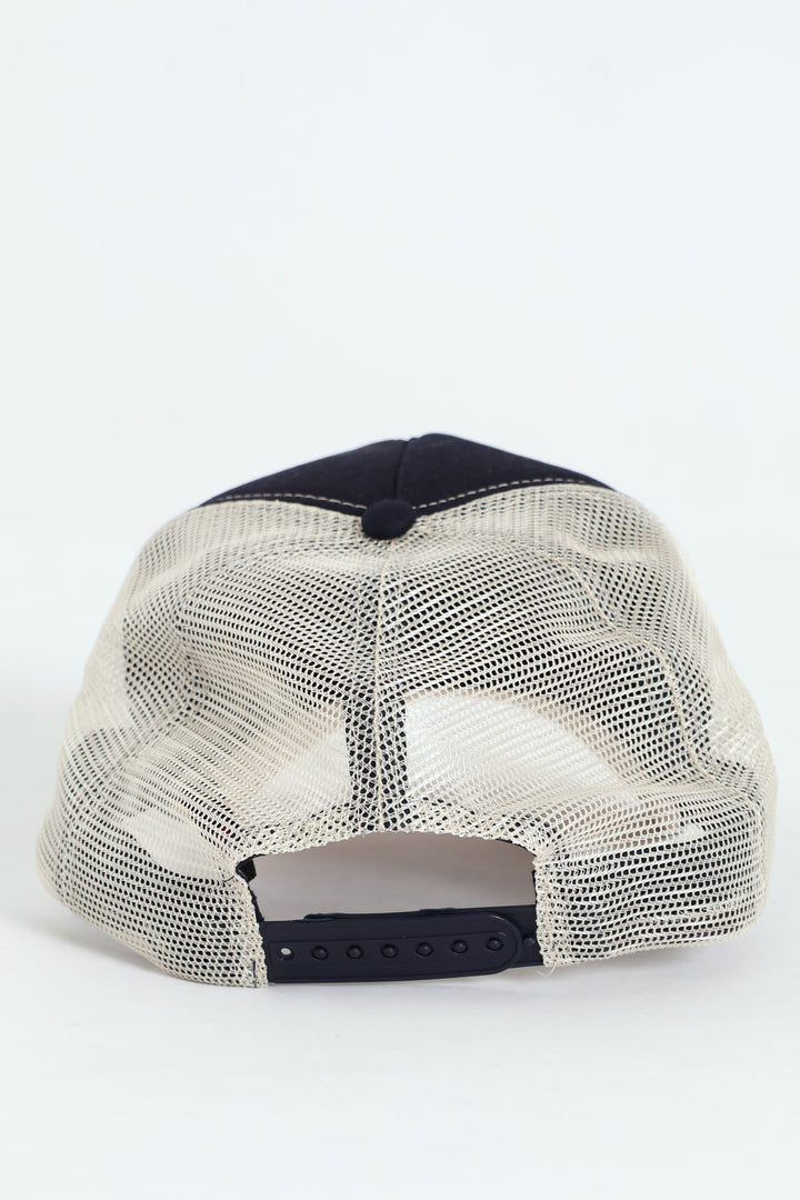 Trucker Applique Cap - Navy
