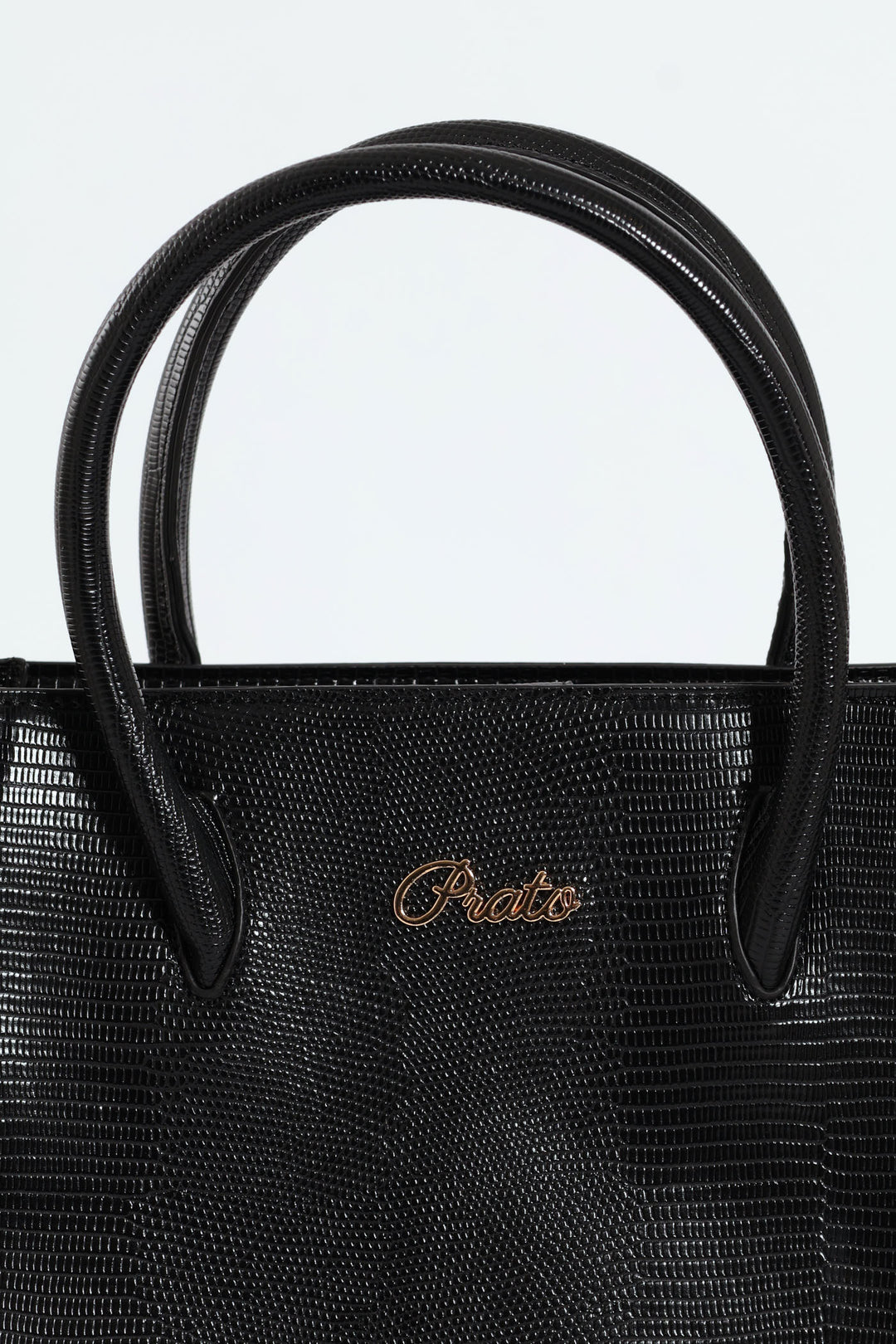 Embossed Animal Multi Compartment Tote Bag - Black