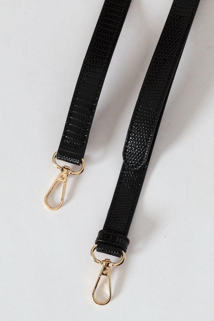 Embossed Animal Multi Compartment Tote Bag - Black