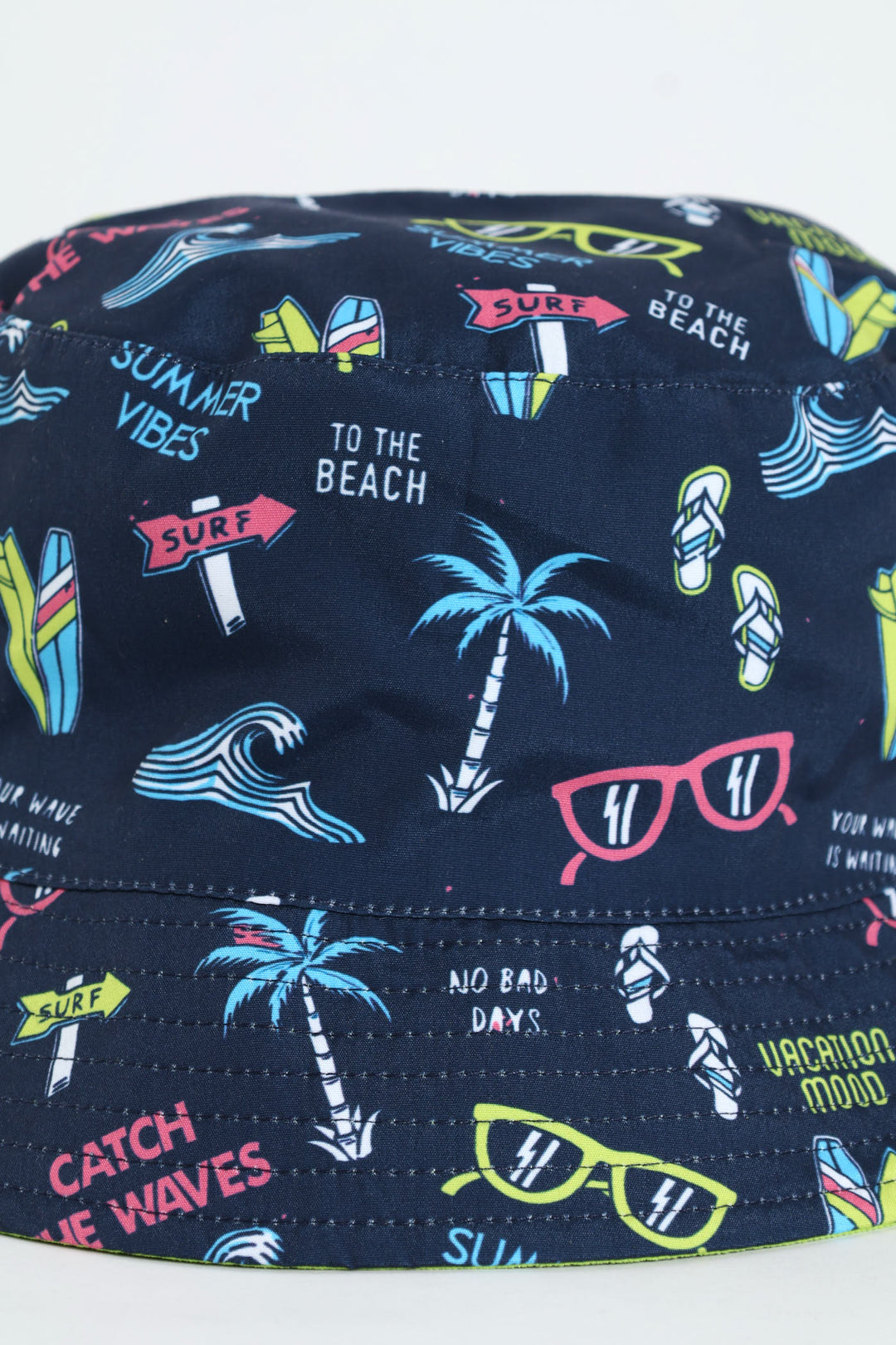 Pre-Boys Island Reversible Bucket Hat - Navy