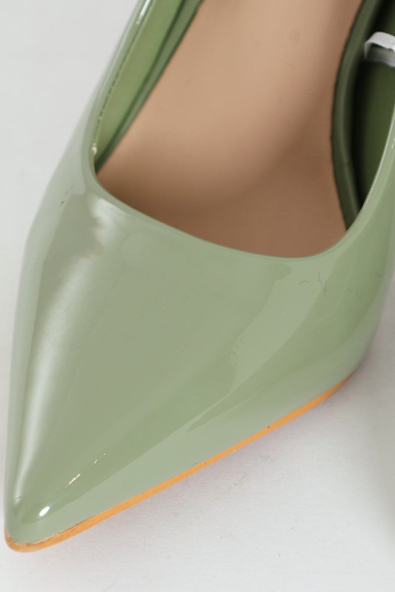 Patent Pointy Heel - Sage