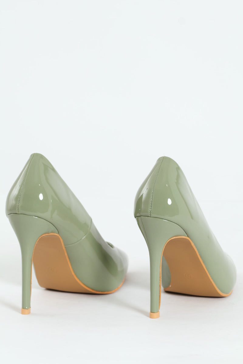 Patent Pointy Heel - Sage