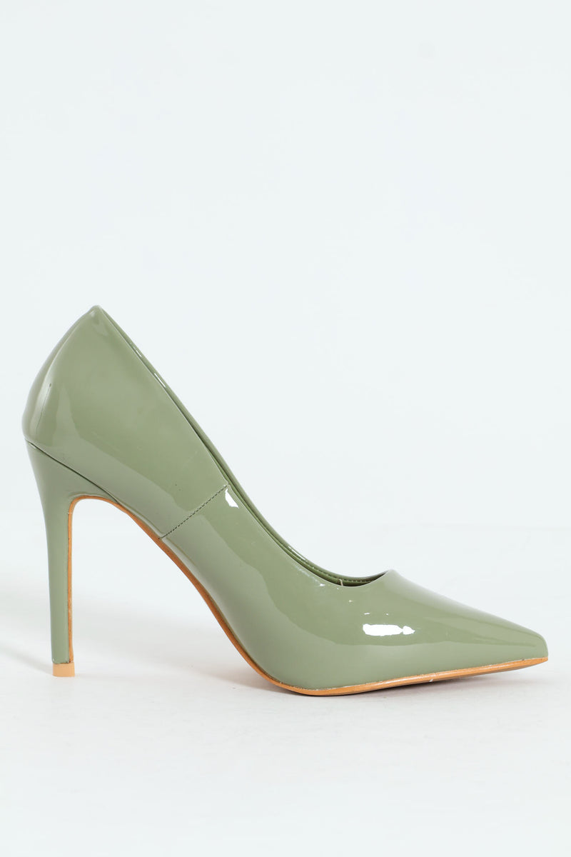 Patent Pointy Heel - Sage