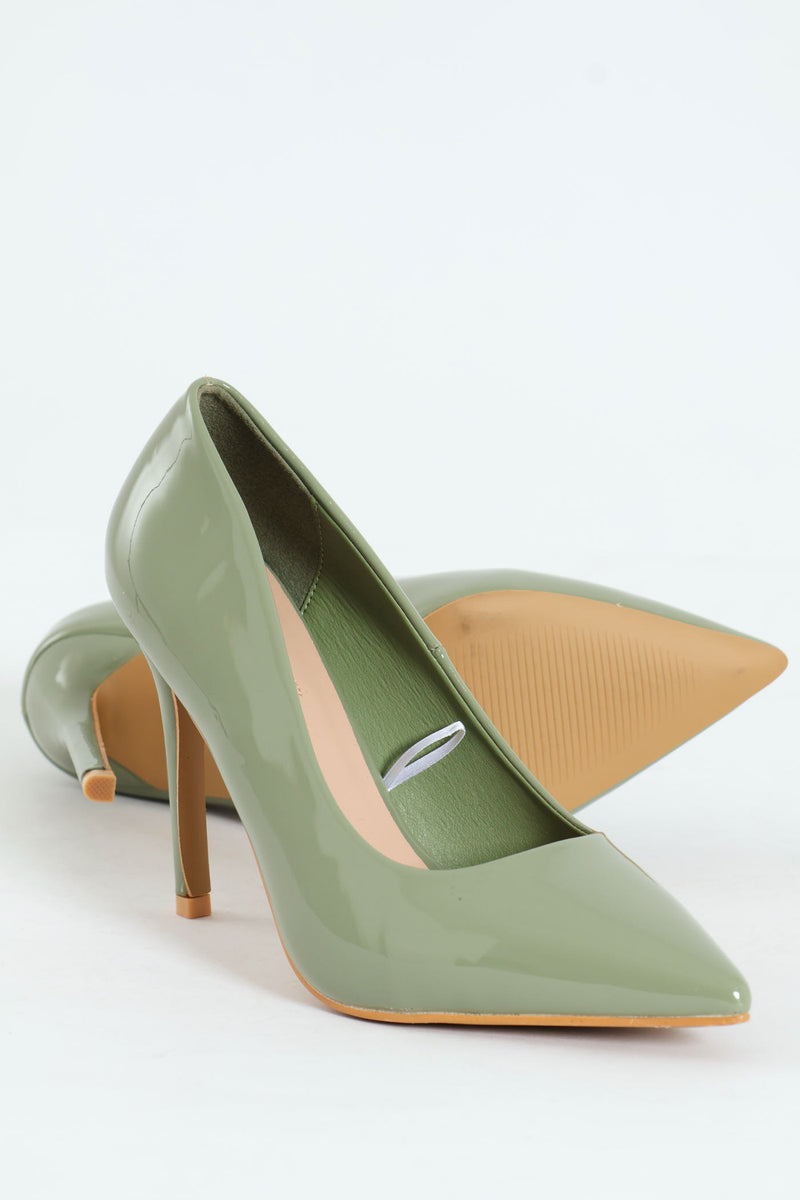 Patent Pointy Heel - Sage