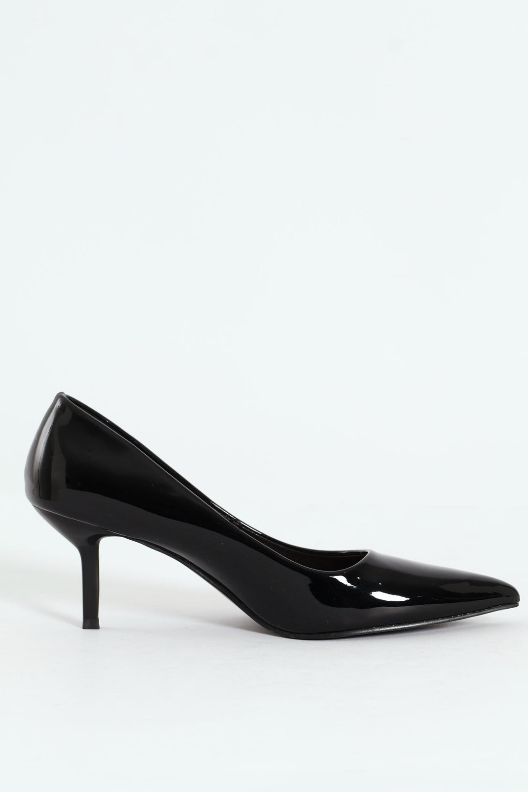 Patent Kitten Court Heel - Black