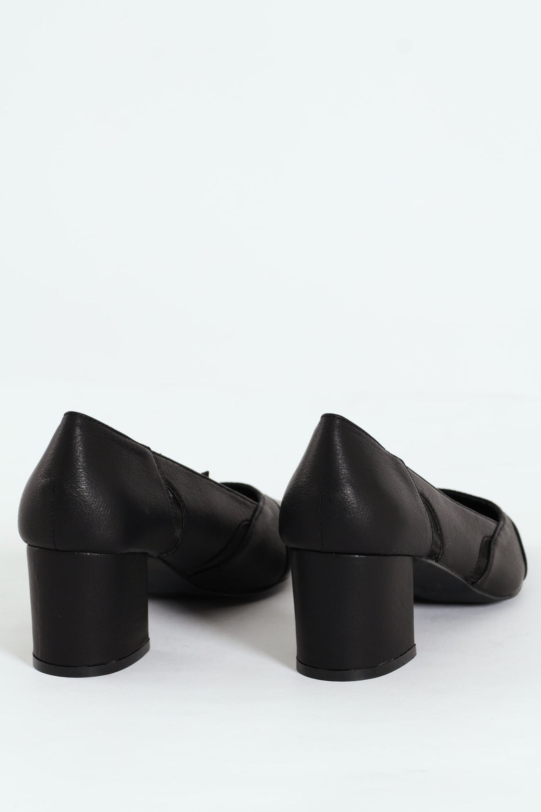 Pointy Mesh Insert Court Heel - Black