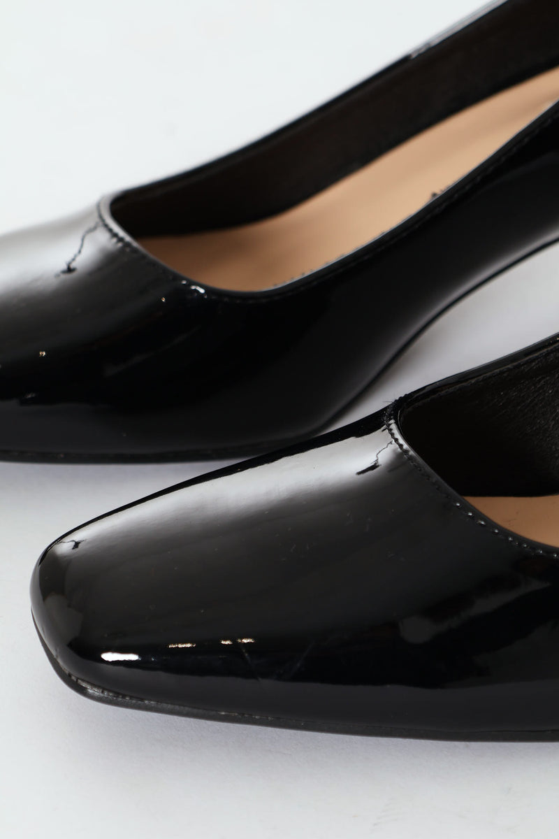 Block Court Heel - Black