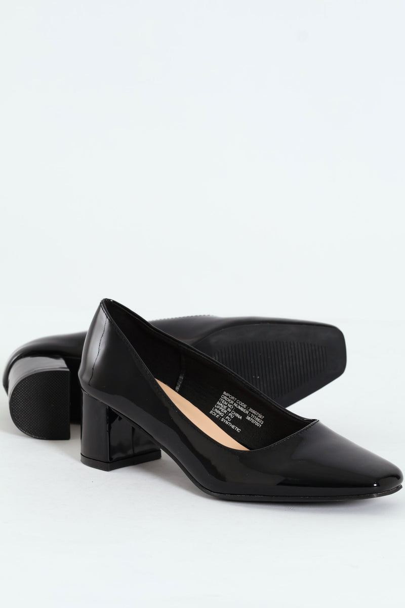 Block Court Heel - Black